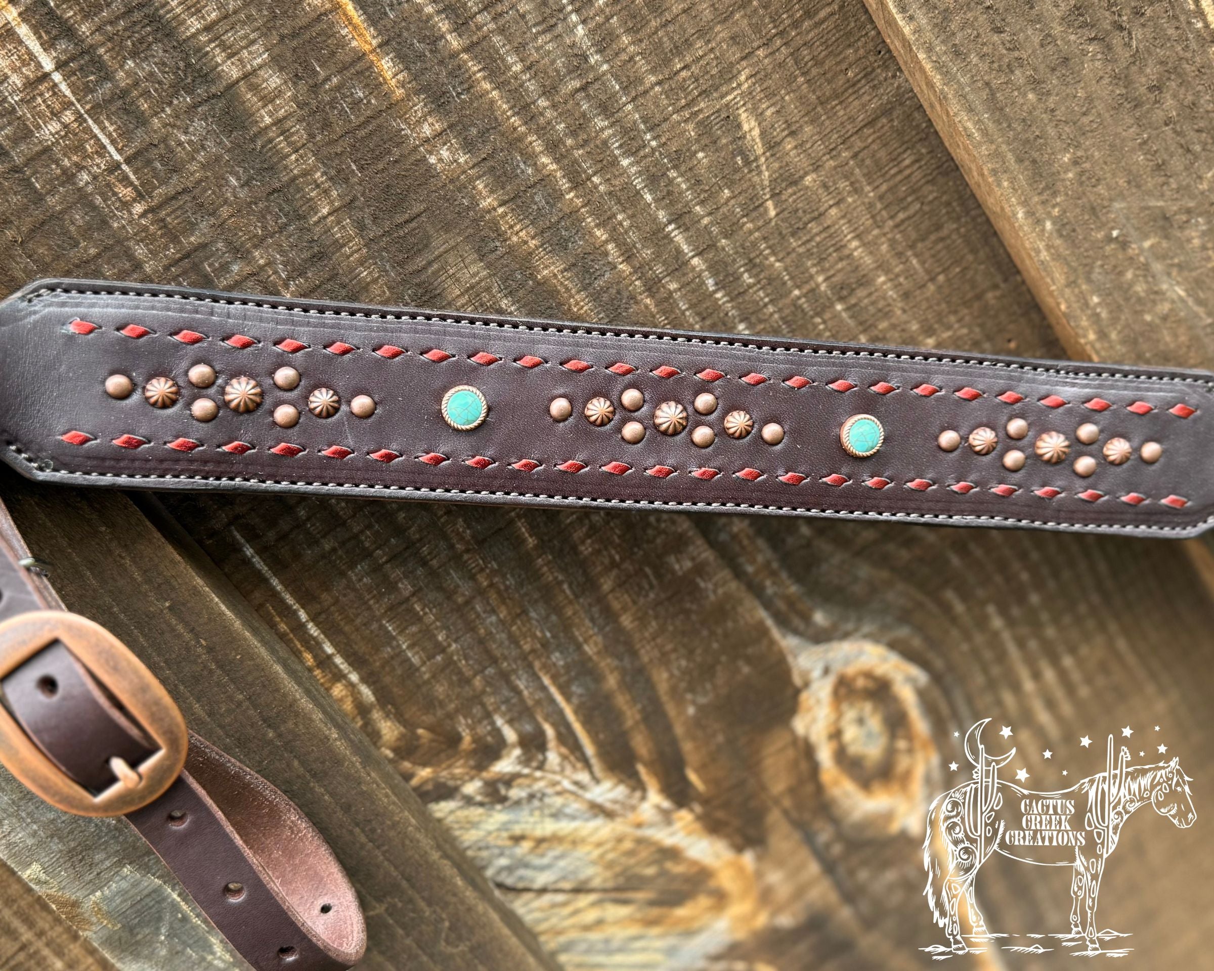 Metallic Blood Orange Buckstitch Breastcollar