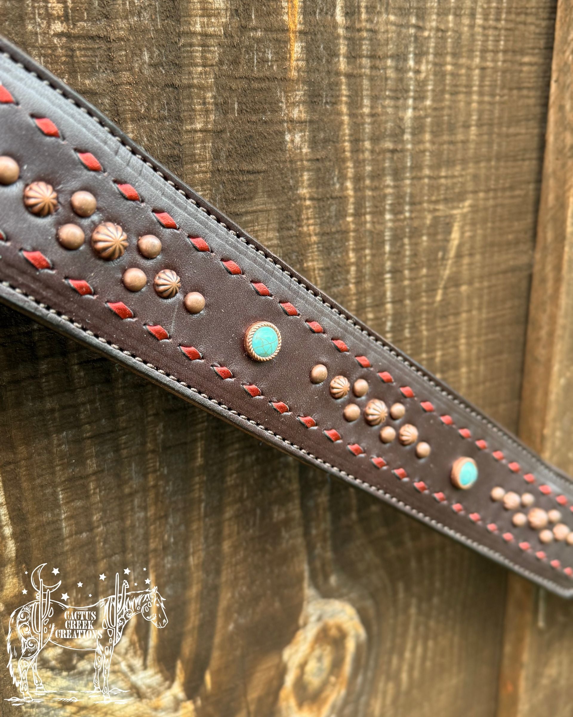 Metallic Blood Orange Buckstitch Breastcollar