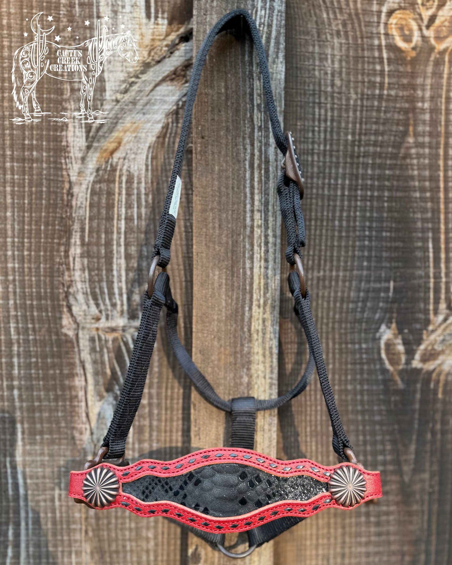 Red/Black Python Bronc Nose Halter
