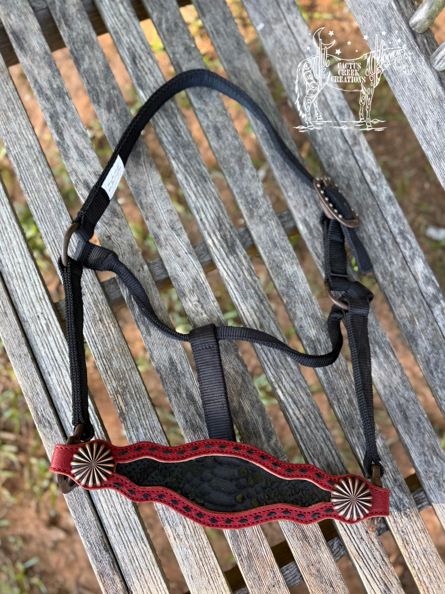 Red/Black Python Bronc Nose Halter