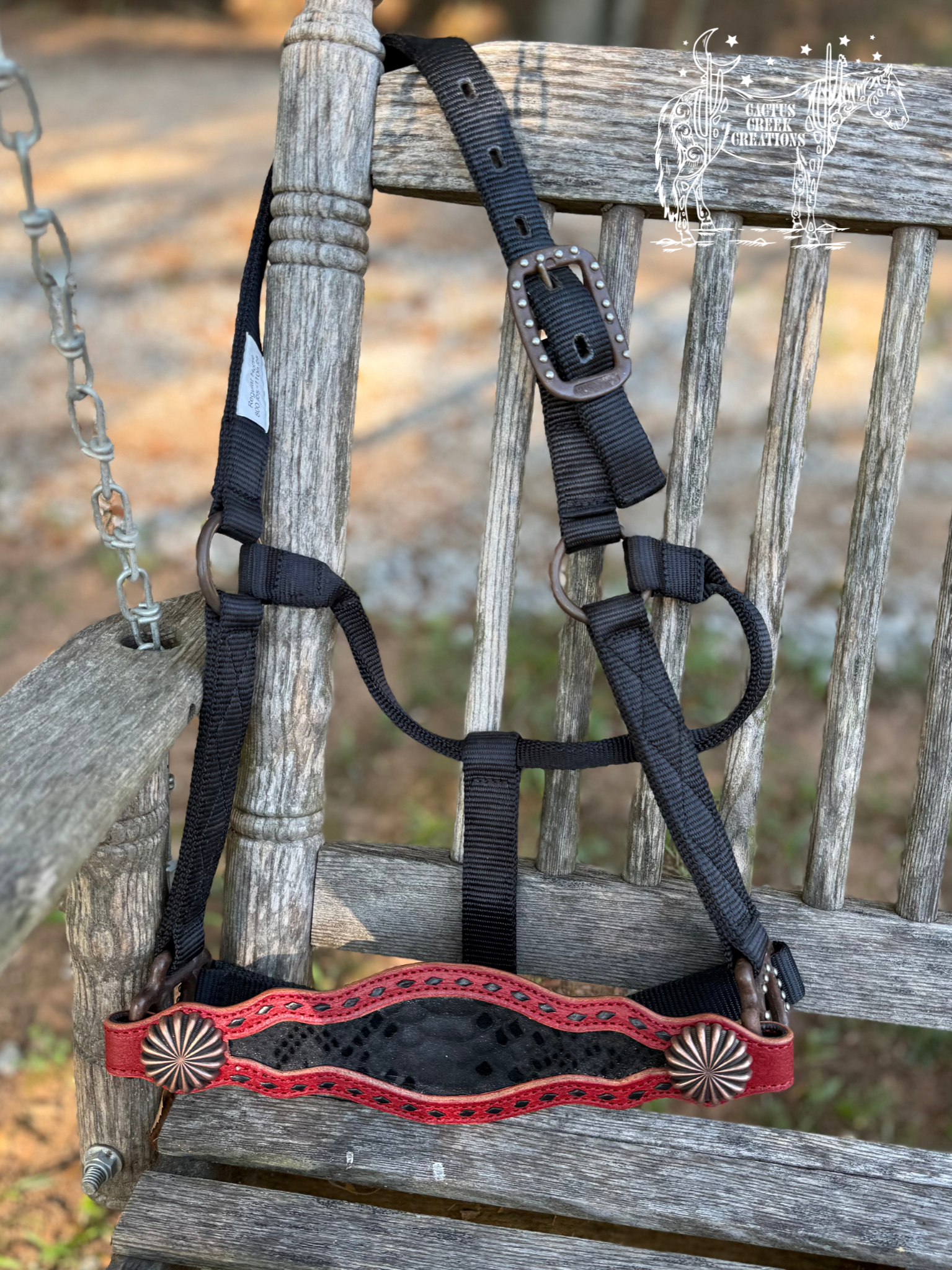 Red/Black Python Bronc Nose Halter