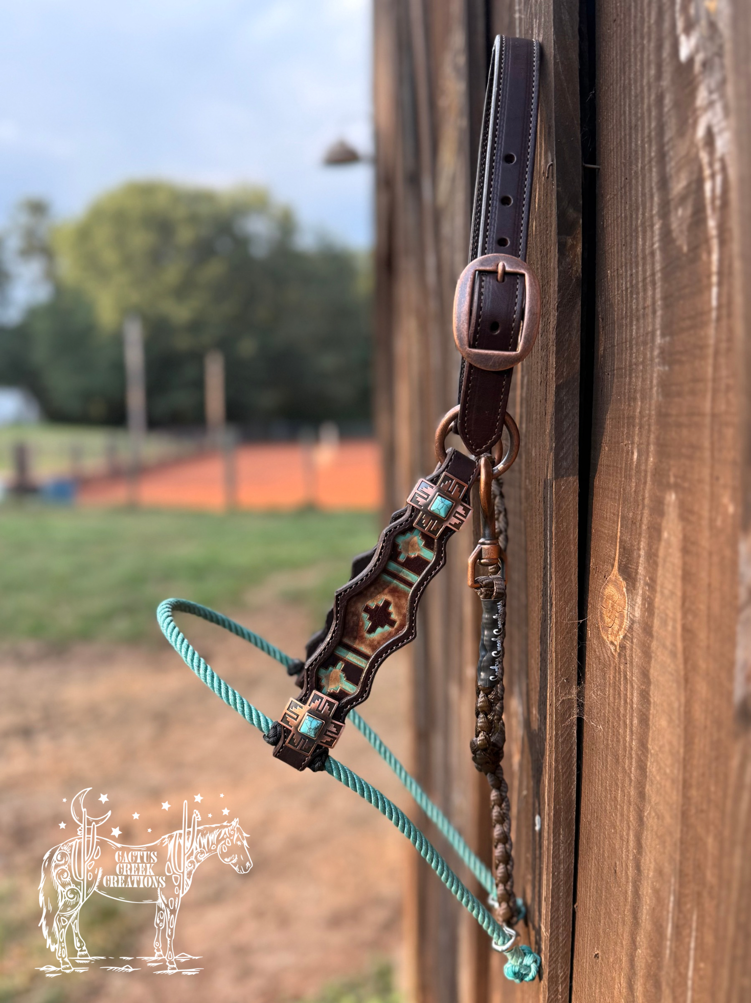 Turquoise/Brown Navajo Hybrid Halter