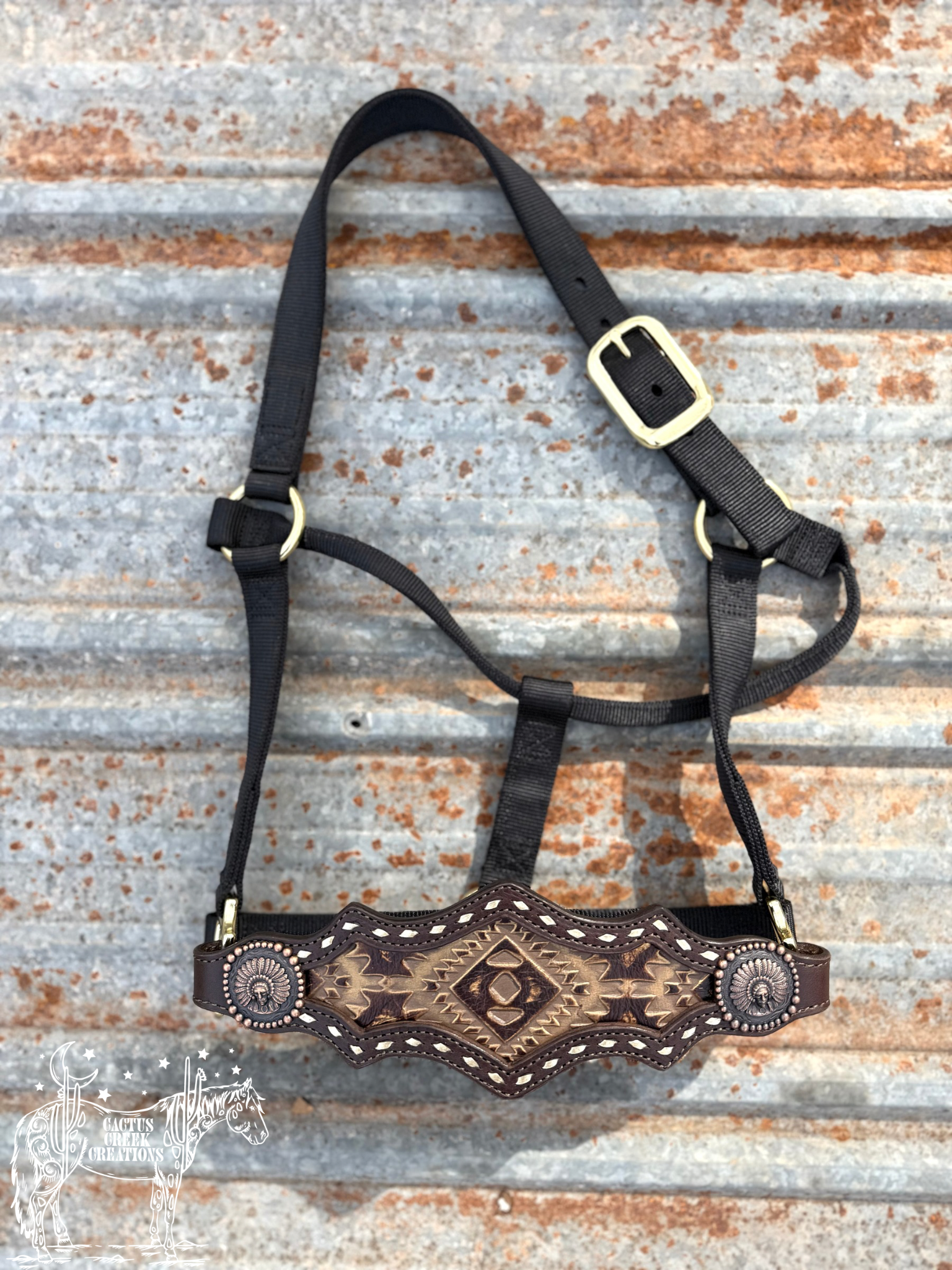 Copper/Brown Aztec Bronc Nose Halter