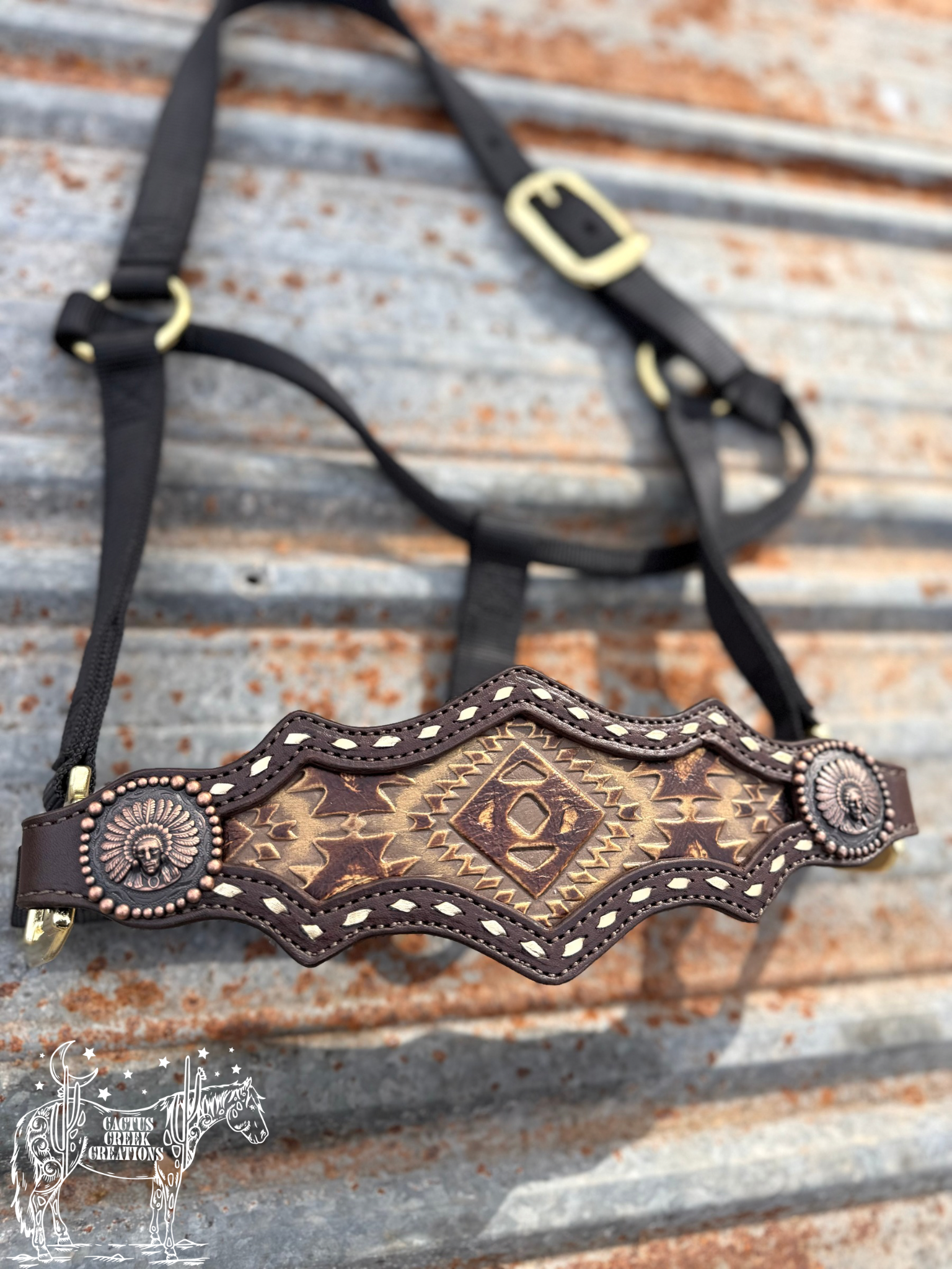 Copper/Brown Aztec Bronc Nose Halter